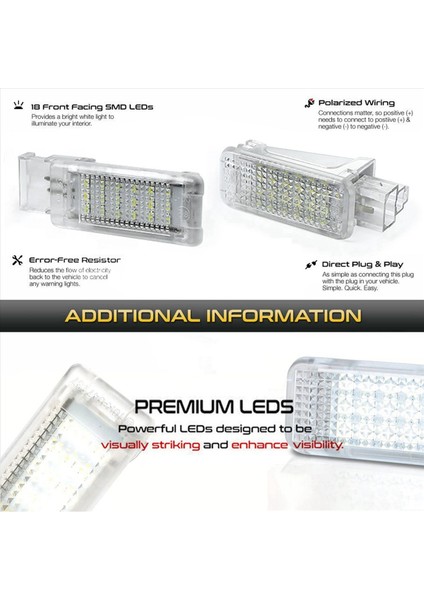 3x Araç Ayak Hafası Işık Bagaj Işığı Audi A4 A6 C6 C7 R8 (Yurt Dışından) modelleri