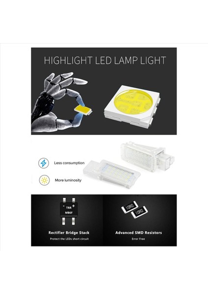 3x Araç Ayak Hafası Işık Bagaj Işığı Audi A4 A6 C6 C7 R8 (Yurt Dışından) fırsatları