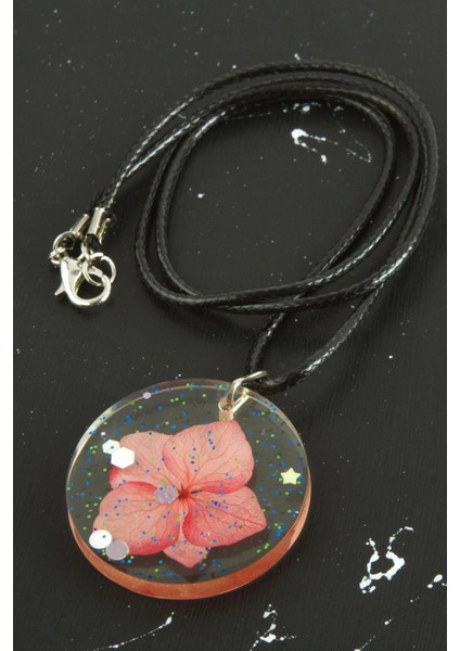 Ieg Ortanca Çiçek Epoksi Kolye