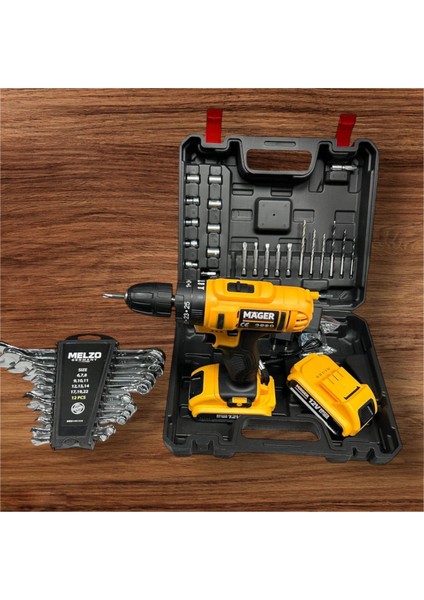Melzogermany 24 Parça Darbeli Matkap 21 Volt 12 Parça Anahtar Takımı Hediye fiyatları
