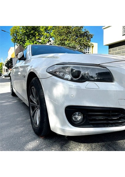Bmw 5serıes F10 F11 Yazı Aşama 15-17 Karbon Fiber Ön Far Kapağı Garnitür Strip Kaş Kapağı Döşeme Sticker (Yurt Dışından) indirimleri