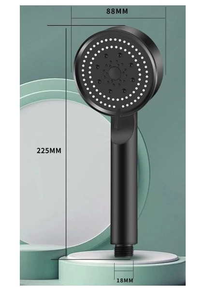 5 Kademeli Duş Başlığı Siyah fırsatları