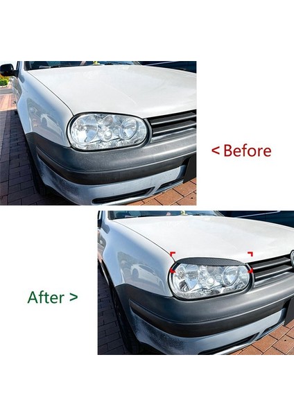 Vw Golf4 Mk4 Iv 1997-2005 Parlak Siyah Ön Far Kapağı Garnitür Strip Kaş Kapak Döşeme Sticker (Yurt Dışından) fiyatları