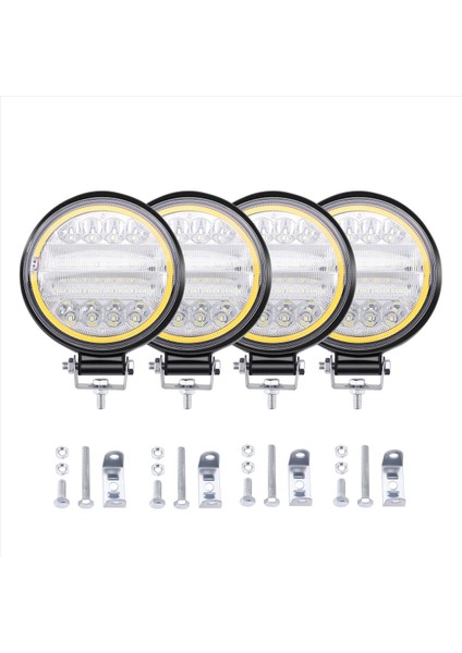 4x LED Çalışma Işık Pods Yuvarlak Amber Nokta Combo Işık (Yurt Dışından) fiyatları