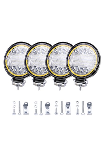 4x LED Çalışma Işık Pods Yuvarlak Amber Nokta Combo Işık (Yurt Dışından) indirimleri