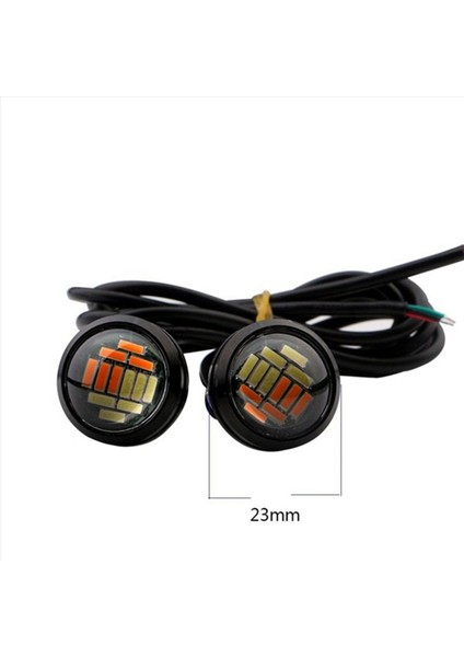 60 Pcs 12V 23MM Çift Renk Geçiş 4014 Smd 12 LED Drl Eagle Göz Gündüz Işık Motor Dönüşü Işıkları (Yurt Dışından) fırsatları