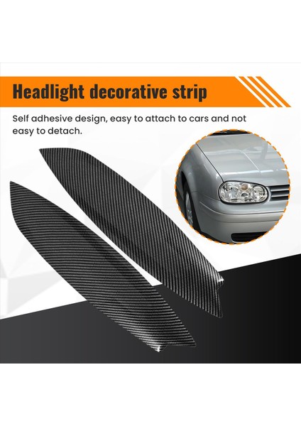 Karbon Fiber Farlar Kaşlar Göz Kapakları Kapak Kirpik Kafası Işık Lambası Çıkartmaları Golf 5 R32 Mk5 (Yurt Dışından) fırsatları