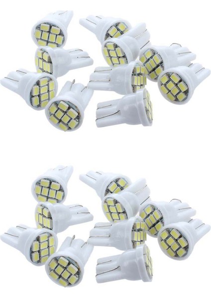 20X T10 194 168 Lamba Ampul 8 LED Beyaz Araç (Yurt Dışından)