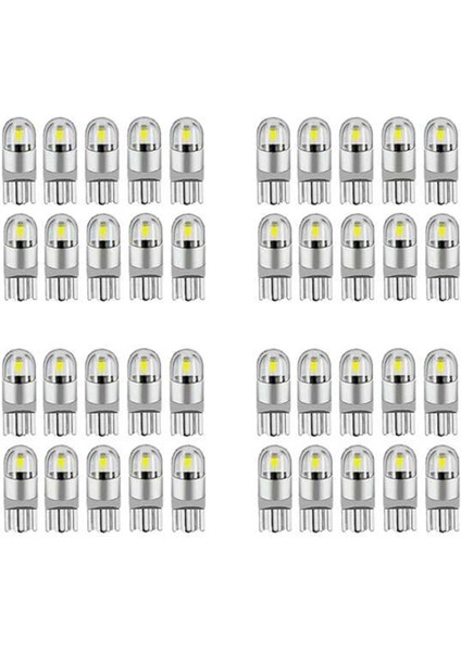 40PCS 6000K Canbus T10 168 194 W5W Dome Lisans Yan Işaretleyici LED Ampul Beyaz (Yurt Dışından)