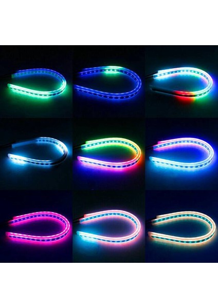 2x Rgb Uygulama Kontrolü 60CM LED Drl Gündüz Çalışma Şeridi Işık Dönüş Sinyal Fren Yan Araba Işıkları Far Oto Aksesuarları (Yurt Dışından) fiyatları