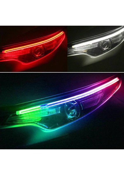 2x Rgb Uygulama Kontrolü 60CM LED Drl Gündüz Çalışma Şeridi Işık Dönüş Sinyal Fren Yan Araba Işıkları Far Oto Aksesuarları (Yurt Dışından) indirimleri