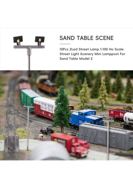 10PCS 2led Street Lambası 1 100 Ho Ölçekli Sokak Işık Ma (Yurt Dışından) fırsatları