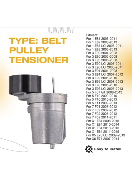 11287800333 Bmw 1 3 Için Araç Kemeri Kasnağı Gergin 5 7 X1 X5 X6 E81 E82 E90 E91 2004-2015 1990-N47D20 (Yurt Dışından) fırsatları
