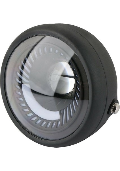 3x Motosiklet Cafe Racer Bobber 6 5 Inç LED Far Spiral Beyaz Yan Montaj Braketi (Yurt Dışından)