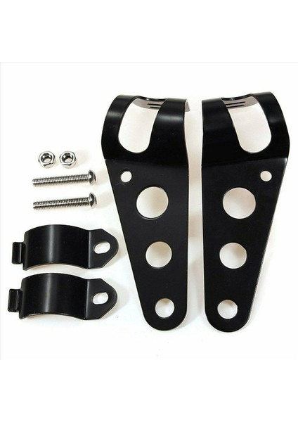 3x Motosiklet Cafe Racer Bobber 6 5 Inç LED Far Spiral Beyaz Yan Montaj Braketi (Yurt Dışından) fırsatları