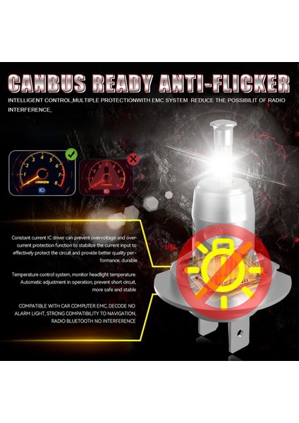 1paır H4 LED Ampul 360 4 Taraflı 1 1 H4 Hi-Low Beam 6000K Araç Aksesuarları Fiş ve Oynat (Yurt Dışından) fırsatları