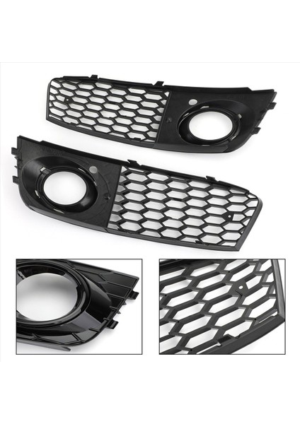 Siyah Araba Ön Sis Fiş Izgara Kapağı Audi A4 B8 2009 2011 2012 2012 Sis Lambası Ballı Grille Kapak (Yurt Dışından) indirimleri
