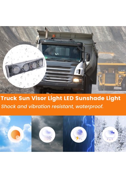 2pcs Kamyon Güneş Vizör Işık LED Güneşlik Işık Araç Çatı Işık Sarı Işık Kamyon Scania Scania R/P420 (Yurt Dışından) modelleri