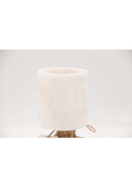 El Yapımı Mermer Taşlı Bronz Ayaklı Mumluk fırsatları