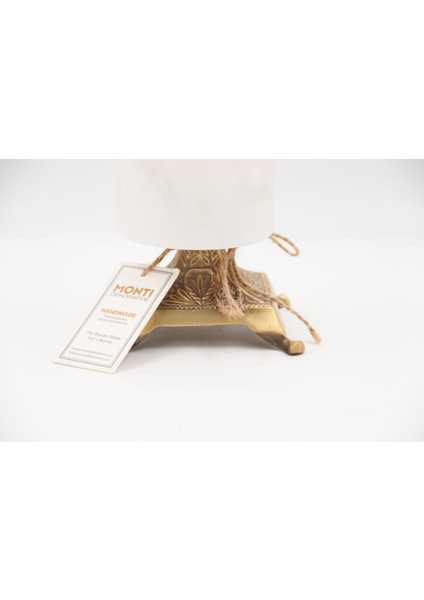 El Yapımı Mermer Taşlı Bronz Ayaklı Mumluk indirimleri