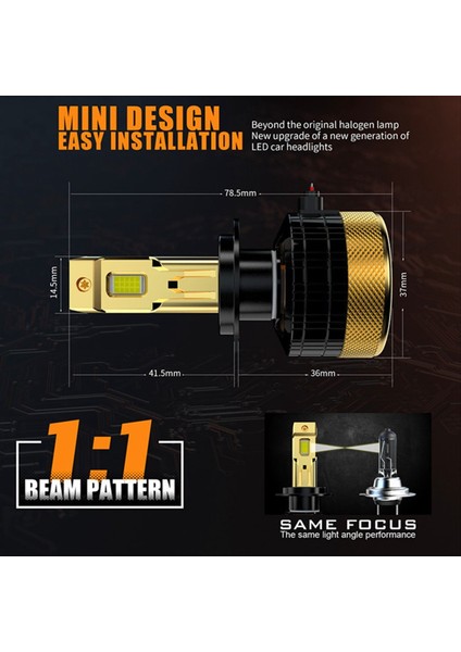 2pcs Araba H7 LED Far 6000K Süper Kod Çözme Eklentisi Far Ampulü 120W Araba Işıkları Entegre Yüksek Kiriş ve Düşük Işın (Yurt Dışından) modelleri
