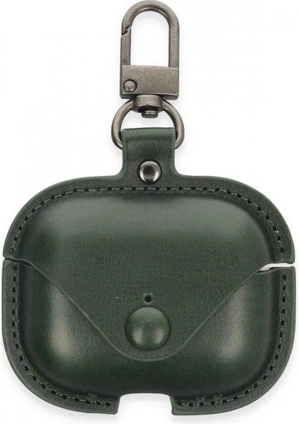 Airpods 3 (3.nesil) Çanta Deri Kılıf - Haki Yeşil