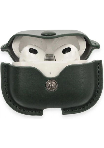 Airpods 3 (3.nesil) Çanta Deri Kılıf - Haki Yeşil modelleri