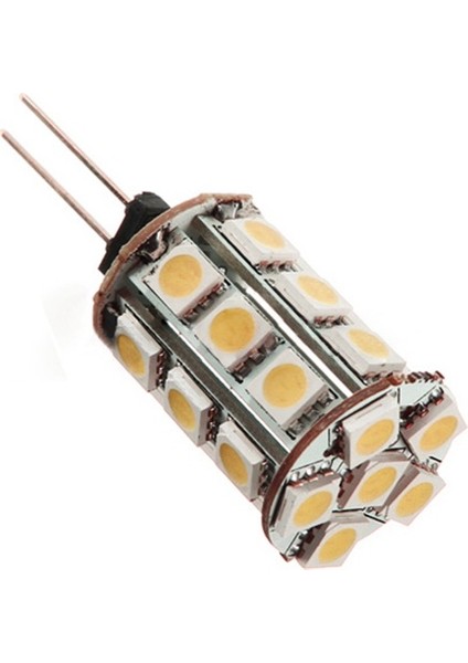 10X G4 5050 Smd 24 LED Işık Sıcak Beyaz Araba Deniz Ampulü (Yurt Dışından)