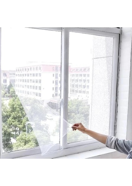 Pencere Cam Sineklik-Beyaz ( 125 cm x 75 Cm)+4m Bant