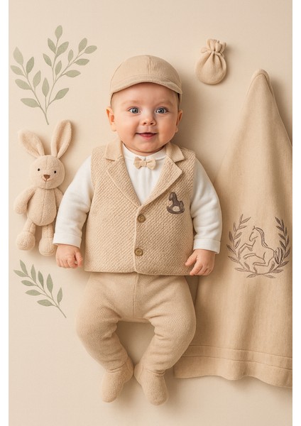 Erkek Bebek Yeni Doğan 0-3 Ay Atlı Karınca Hastane Çıkıeşı Premium 5li Set (Nipperland)