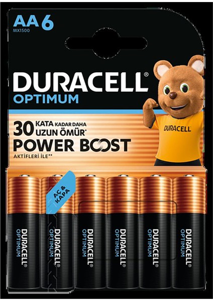 Optimum Powerboost Aa Kalem Pil 6'lı 4 Adet