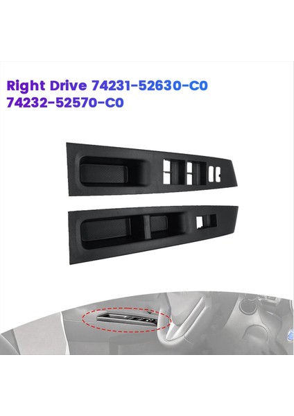 Sağ Sürücü Ön ve Sol Pencere Cam Asansör Anahtarı Trim Paneli Toyota Yaris Için Kapak 12-14 74232-52550-C0 7423152650 (Yurt Dışından) fiyatları