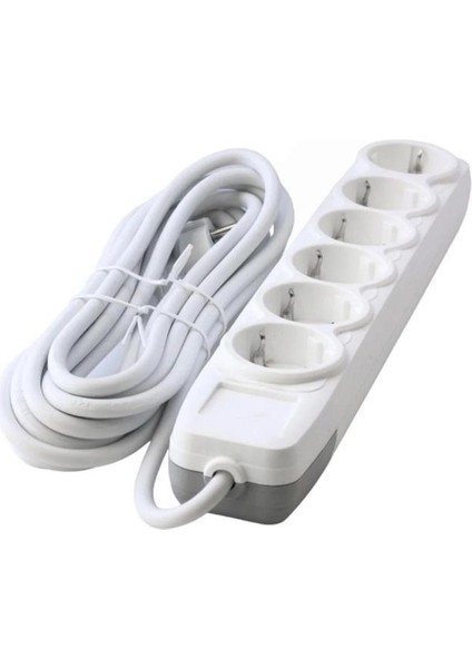 Lüks Kaliteli 6'lı Grup Priz 3 Metrelik