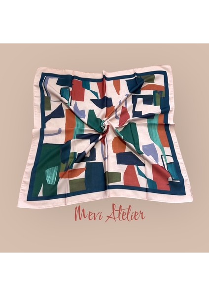 Karışık Desenli Renkli Fular 70 x 70