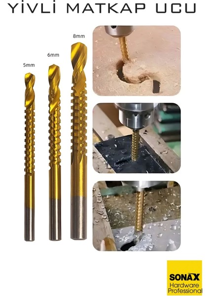 Yivli Matkap Ucu Hss Spiral Yivli Kademeli Matkap Ucu Metal Ahşap Plastik 5-8 mm 722459