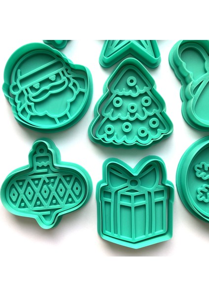 12'li Yılbaşı Kutlama Kurabiye Kalıbı Seti | Noel Baba, Elf, Melek, Kar Tanesi, Hediye | Kış Temalı Parti ve Süsleme | Şeker Hamur | Kil Şekillendiriciu indirimleri