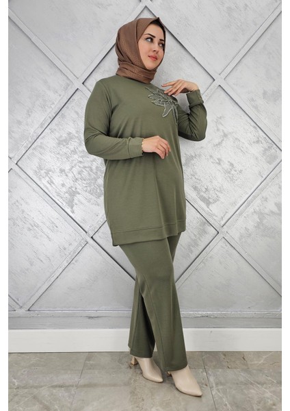 Kadın Dikme Detaylı Tesettür Takım