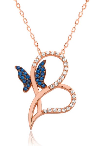 925 Ayar Gümüş Kalbimin Kelebeği Kadın Gümüş Kolye PT2610606 (972972)