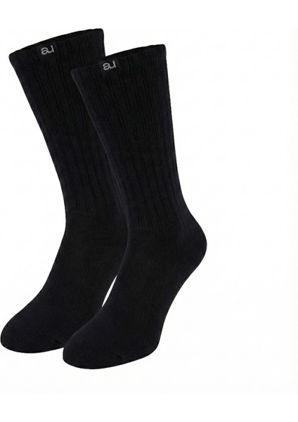 Unisex Ekstra Yumuşak Lastikli Siyah Spor Çorabı