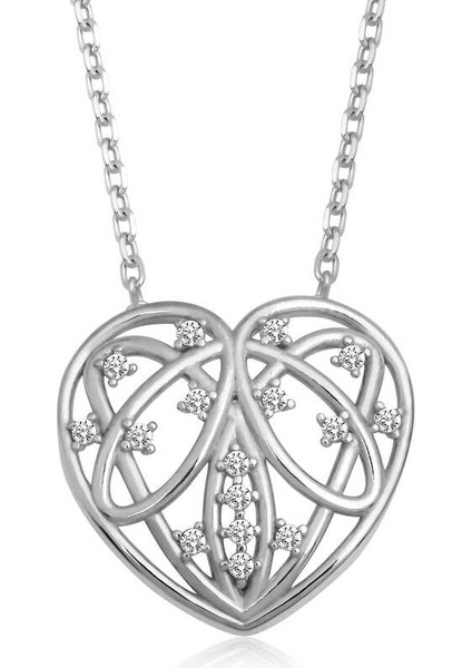 925 Ayar Gümüş Bombeli Kalp Kadın Gümüş Kolye T6646 (972972)