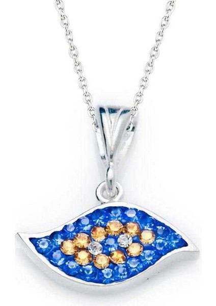 925 Ayar Gümüş Nazar Gözlü Kadın Gümüş Kolye PND82111018 (972972)