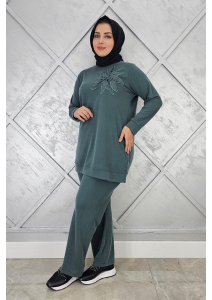 Kadın Dikme Detaylı Tesettür Takım