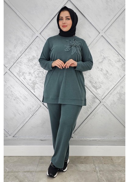 Kadın Dikme Detaylı Tesettür Takım modelleri