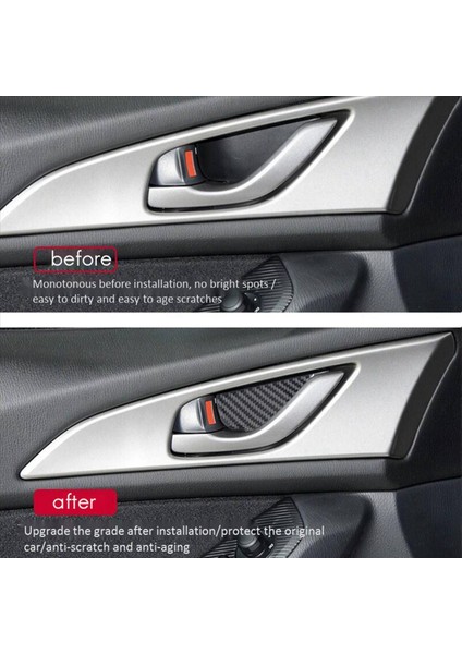 16X Karbon Fiber Iç Kapı Kolu Kase Paneli Kapak Mazda 2 3 6 Demio Cx-3 Cx-5 Cx-7 Cx-9 Mx5 2017 2018 2019 (Yurt Dışından) fiyatları