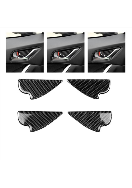 16X Karbon Fiber Iç Kapı Kolu Kase Paneli Kapak Mazda 2 3 6 Demio Cx-3 Cx-5 Cx-7 Cx-9 Mx5 2017 2018 2019 (Yurt Dışından) indirimleri