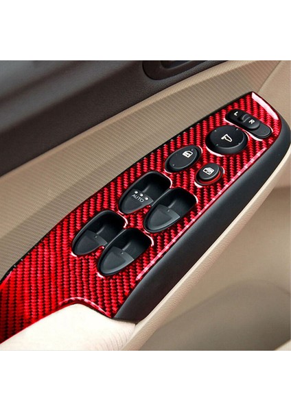 Honda Civic Için 4pcs 2006-2011 Kırmızı Karbon Fiber Pencere Anahtarı Kapak Döşeme (Yurt Dışından) fırsatları