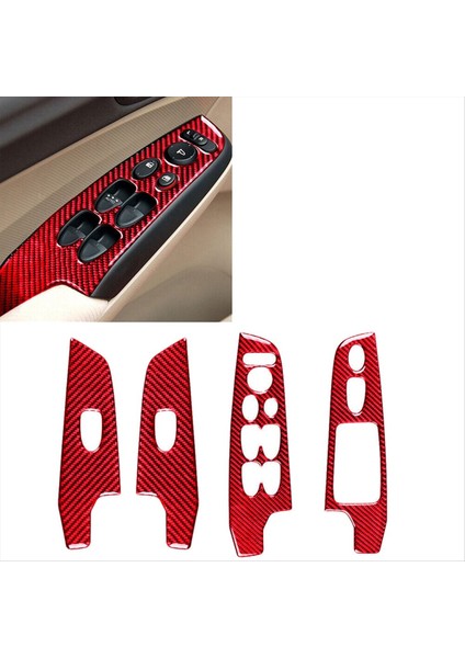 Honda Civic Için 4pcs 2006-2011 Kırmızı Karbon Fiber Pencere Anahtarı Kapak Döşeme (Yurt Dışından) indirimleri