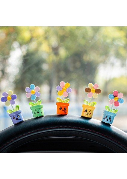 Araba Gösterge Tablosu Trim Flowerpot Süsleme Kafası Dans Flowerpot Karikatür Süsleme Araba Iç Müdür Sevimli Çiçek Süsleme (Yurt Dışından) fiyatları