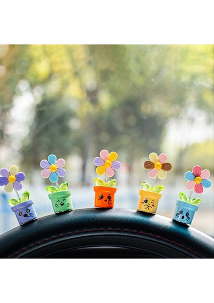 Araba Gösterge Tablosu Trim Flowerpot Süsleme Kafası Dans Flowerpot Karikatür Süsleme Araba Iç Müdür Sevimli Çiçek Süsleme (Yurt Dışından) modelleri