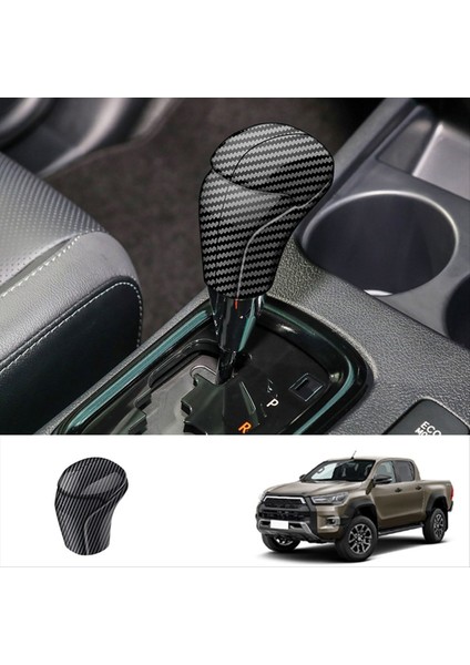 Araç Dişli Vites Kolu Düğmeleri Kapak Etiketleri Dişli Kaydırma Düğmesi Toyota Hilux 2024 Araç Aksesuarları Karbon Fiber (Yurt Dışından) indirimleri